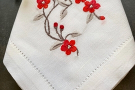 Napkin set - Red string peach blossom